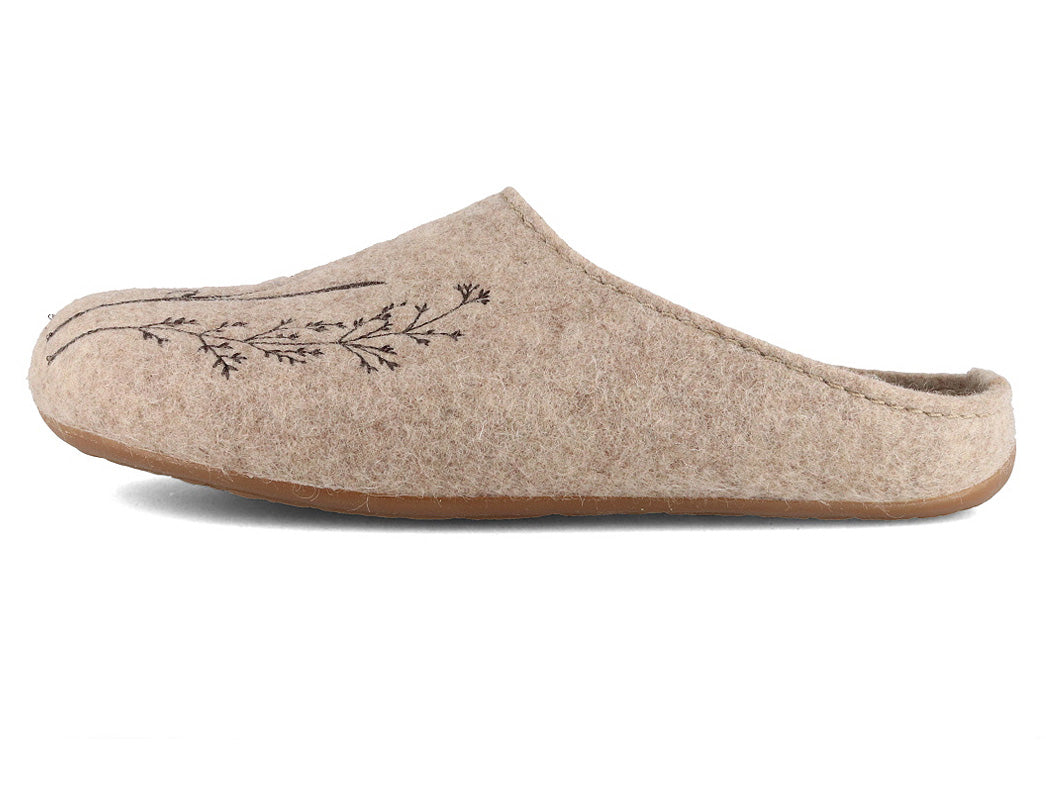 HAFLINGER Everest Botanica Women's Wool Felt Slippers, Beige