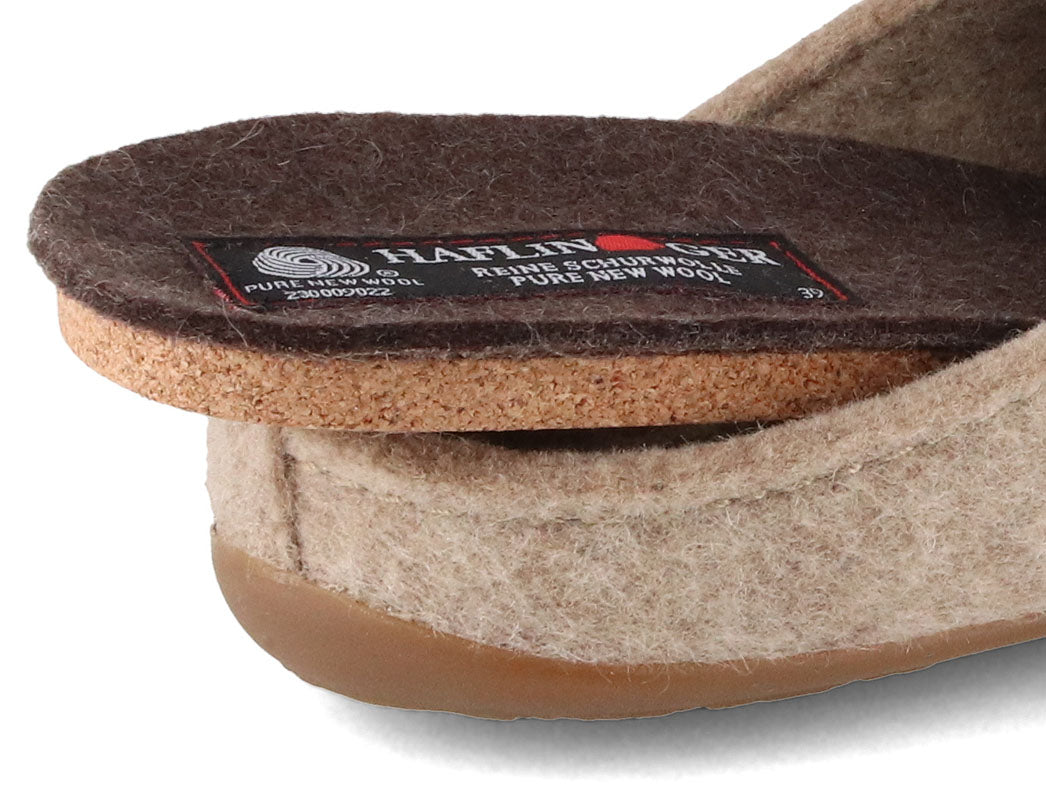 HAFLINGER Everest Botanica Women's Wool Felt Slippers, Beige