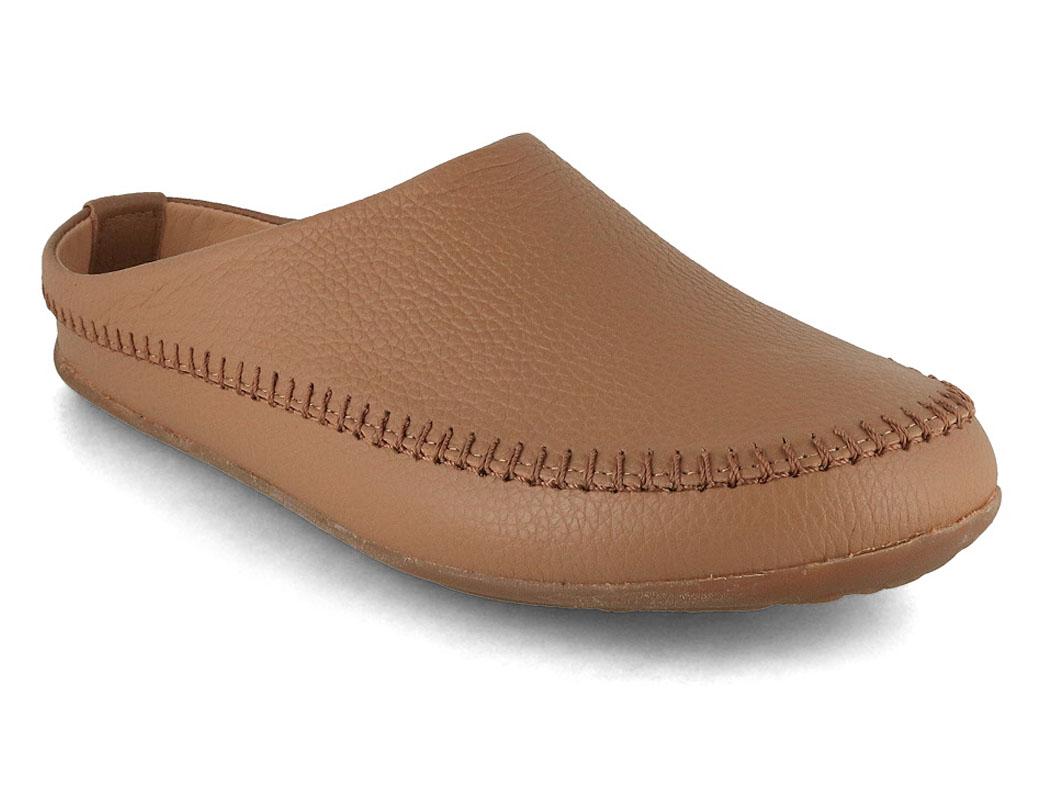 HAFLINGER Everest Softi showing a camel leather upper with visible moccasin-style stitching