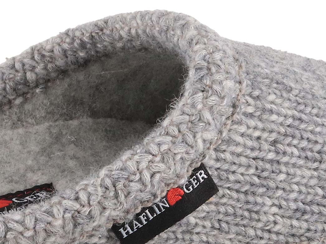 1 HAFLINGER-Men-Women-Wool-Slippers-De-Punto-stone-grey #farbe_Gray