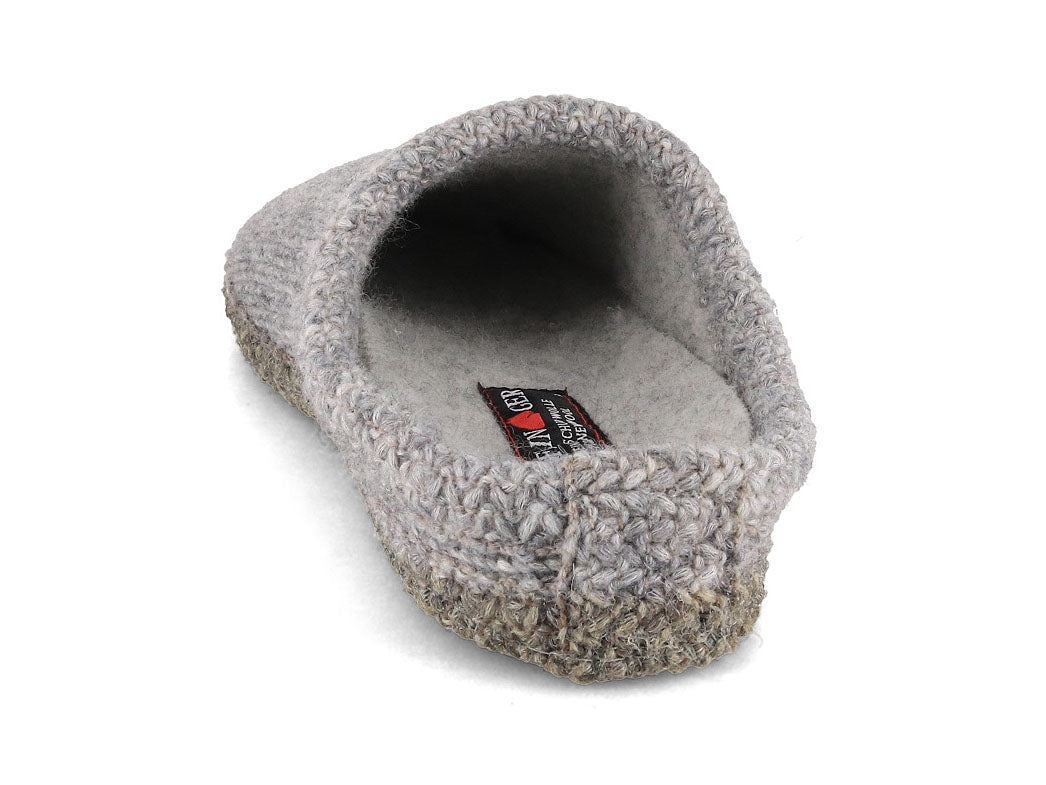 1 HAFLINGER-Men-Women-Wool-Slippers-De-Punto-stone-grey #farbe_Gray