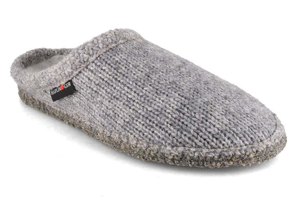 HAFLINGER-Men-Women-Wool-Slippers-De-Punto-stone-grey #farbe_Gray