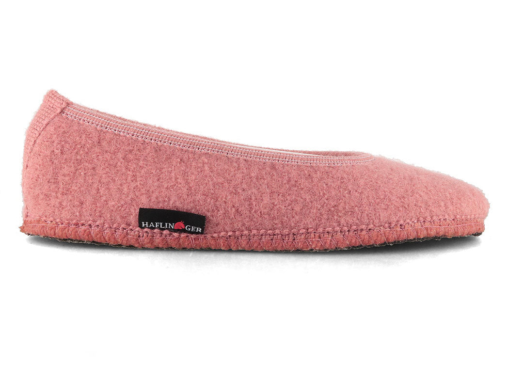 HAFLINGER Marina Women's Boiled Wool Ballerina Slippers, Rouge Pink
