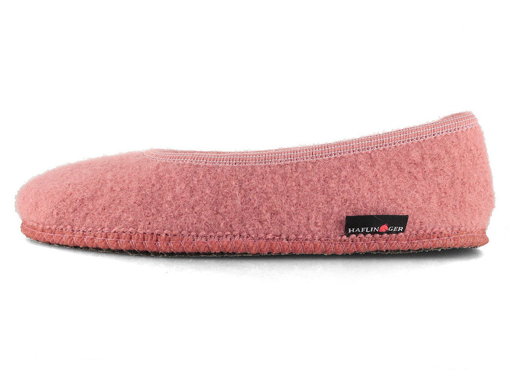 HAFLINGER Marina Women's Boiled Wool Ballerina Slippers, Rouge Pink