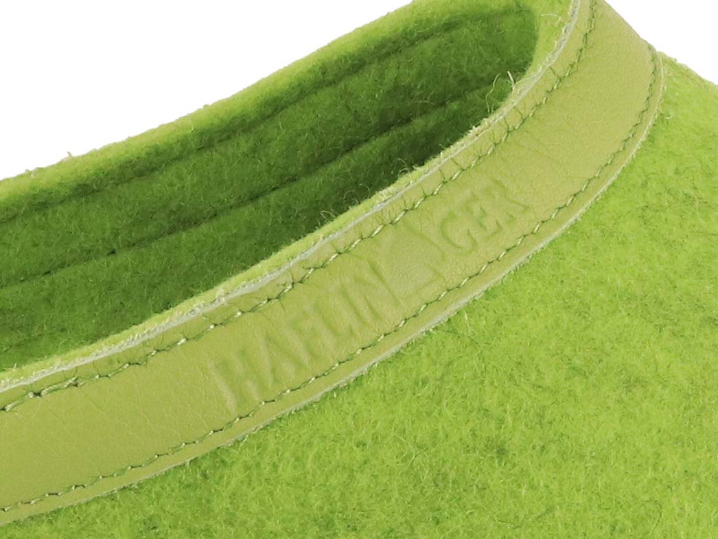 HAFLINGER Grizzly Torben Wool Clogs, Canary Green
