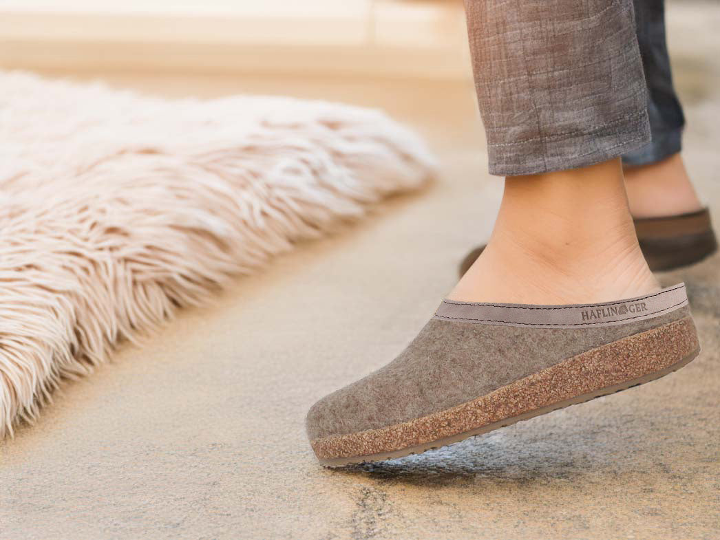 HAFLINGER Grizzly GZL Wool Clogs, Earth Beige