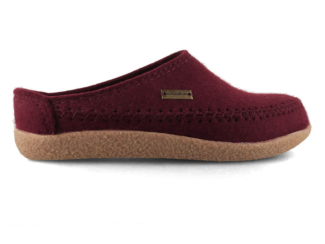HAFLINGER Blizzard Credo Felt Clogs for Women, Bordeaux