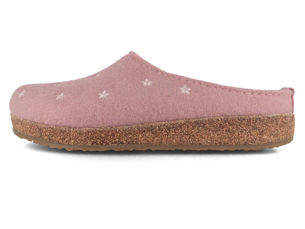 1 HAFLINGER-Women-Felt-Clogs-Grizzly-Stelline-rosewood #farbe_Pink