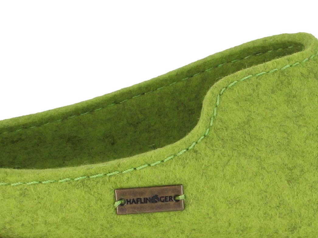 1 HAFLINGER-Women-Apllication-Felt-Slippers-Grizzly-Rbli-canarygreen #farbe_Green