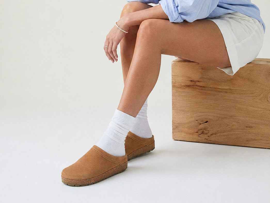 HAFLINGER Bio Malmö Unisex Leather Clogs, Sahara