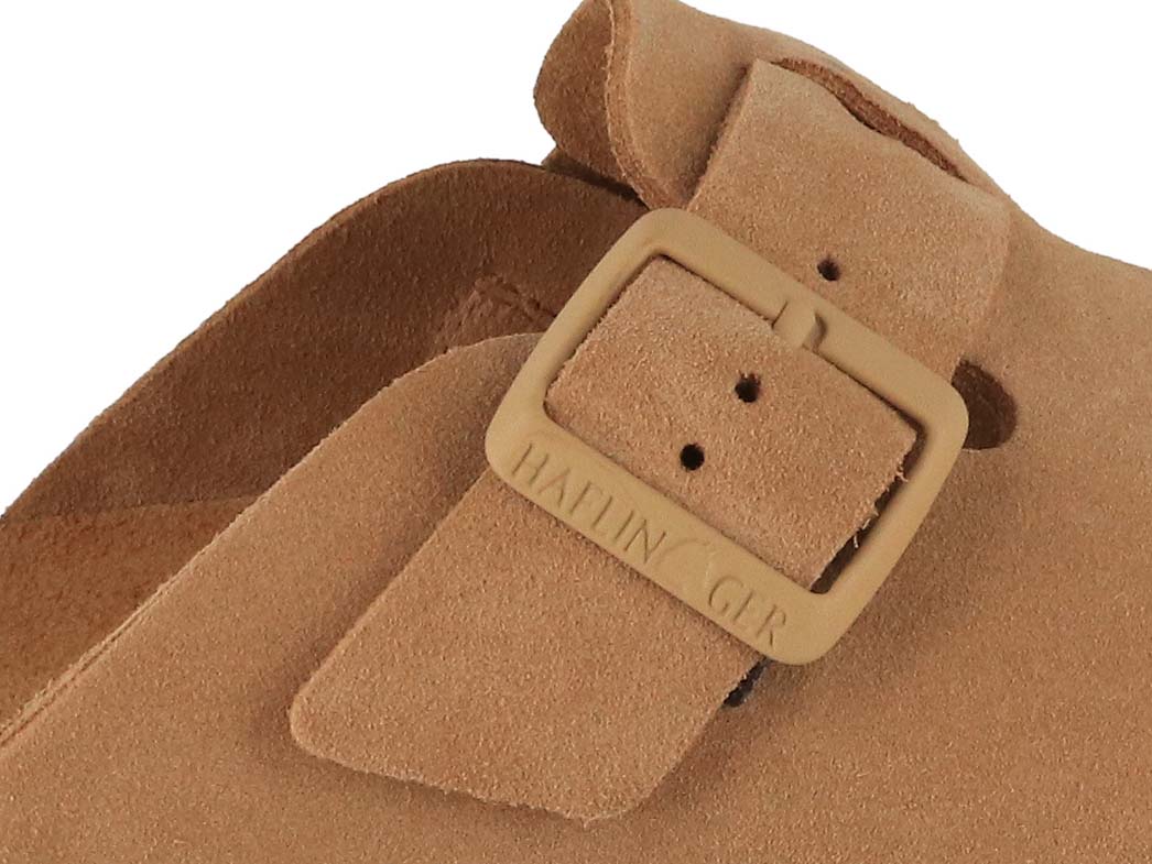 HAFLINGER Porto Unisex Suede Leather Clogs, Sahara Tan