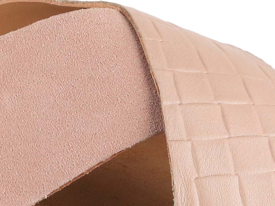 HAFLINGER Bio Mio Leather Mules in Rose, detail close-up