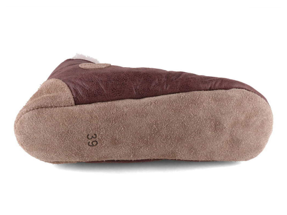 Lammbock Texel brown slipper boot, suede sole view