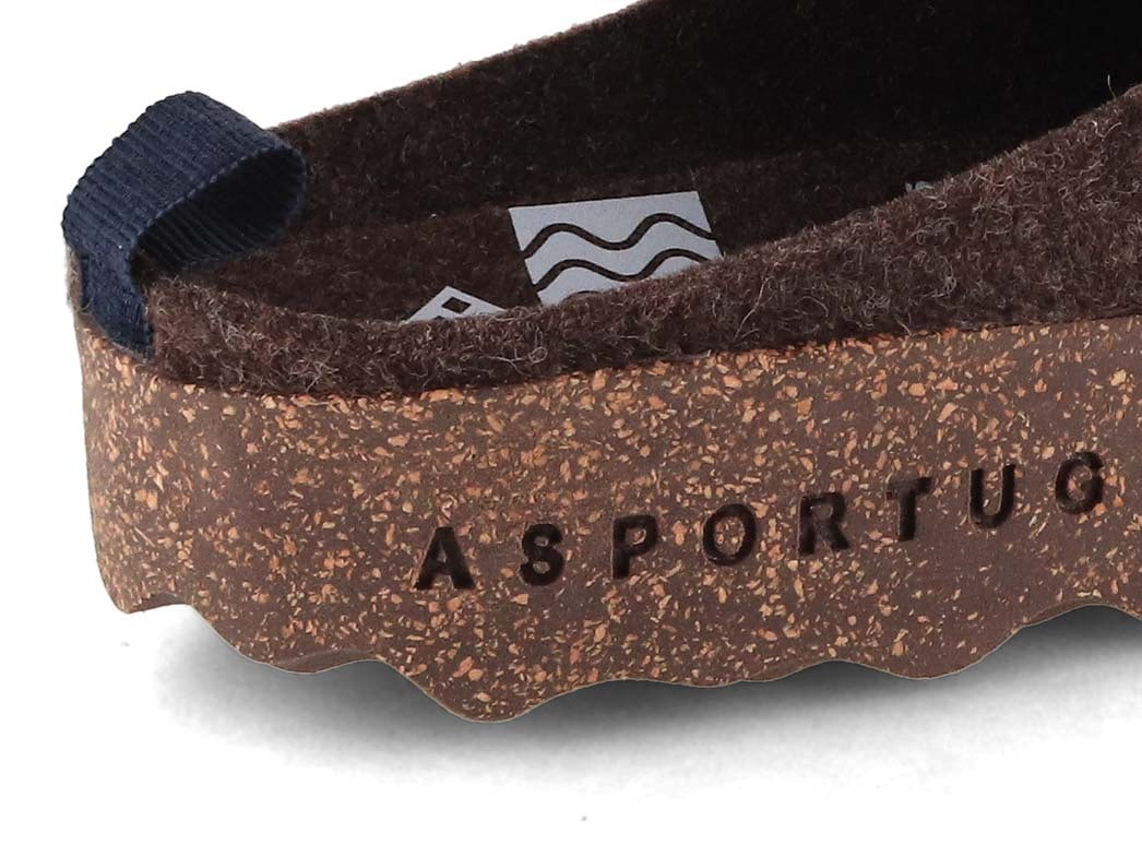 ASPORTUGUESAS Come Men's Wool Felt Clogs, Dark Brown