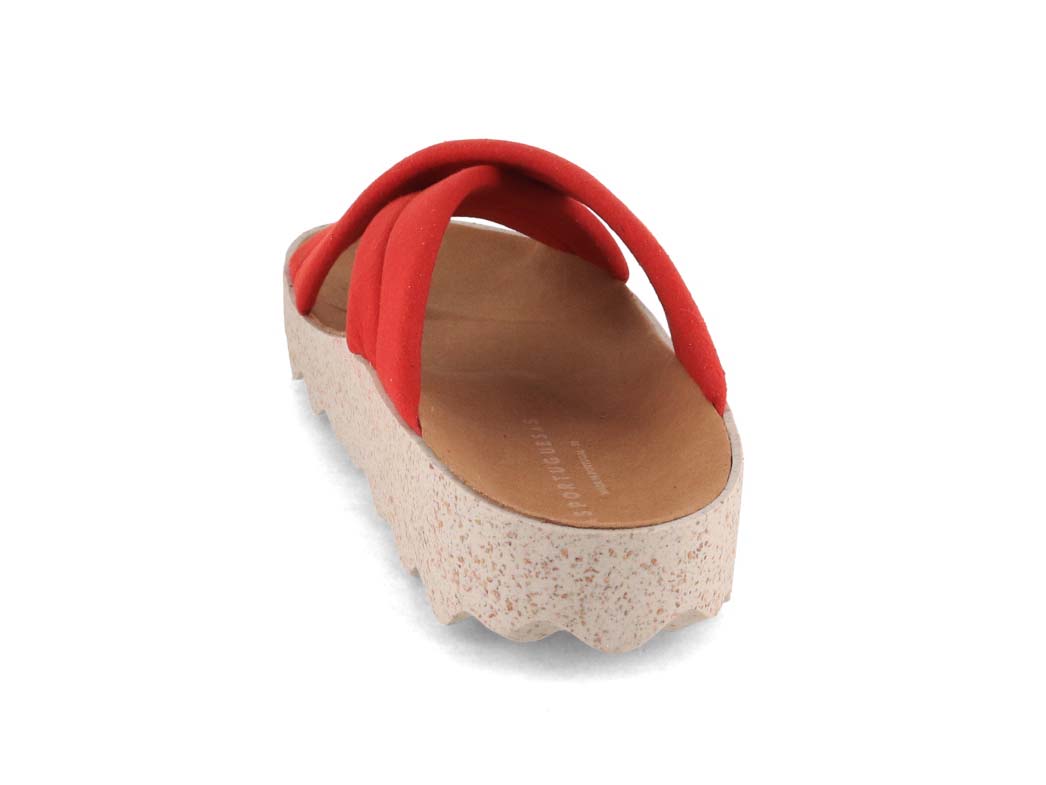 Rear three-quarter view of ruby ASPORTUGUESAS sandal