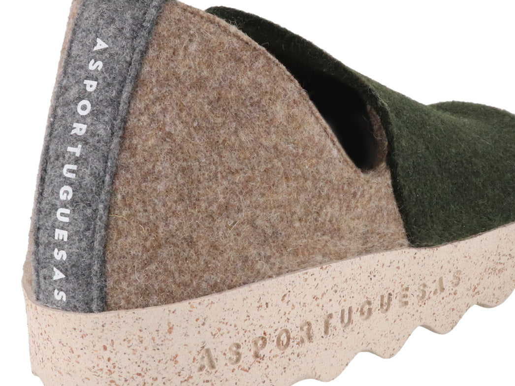 1 ASPORTUGUESAS-Women-Felt-Slippers-City-green-taupe #farbe_Green