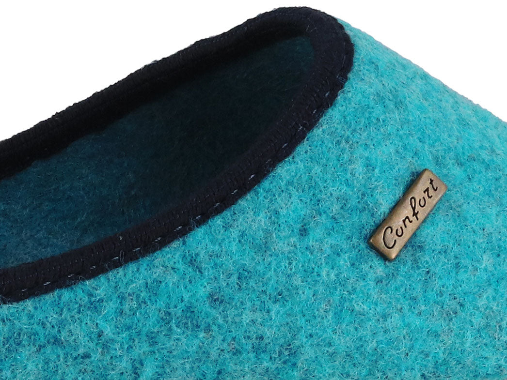 1 Tuffeln-Comfort-Unisex-Tyrolean-Vegan-Felt-Clogs-turquoise #farbe_Teal