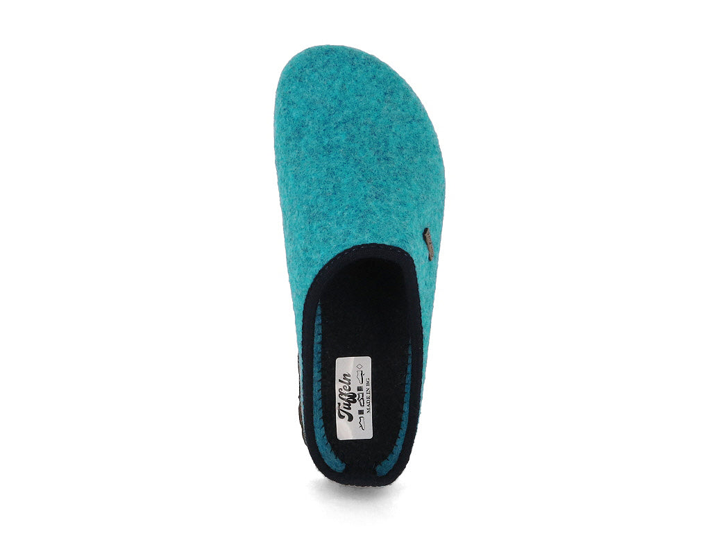 1 Tuffeln-Comfort-Unisex-Tyrolean-Vegan-Felt-Clogs-turquoise #farbe_Teal