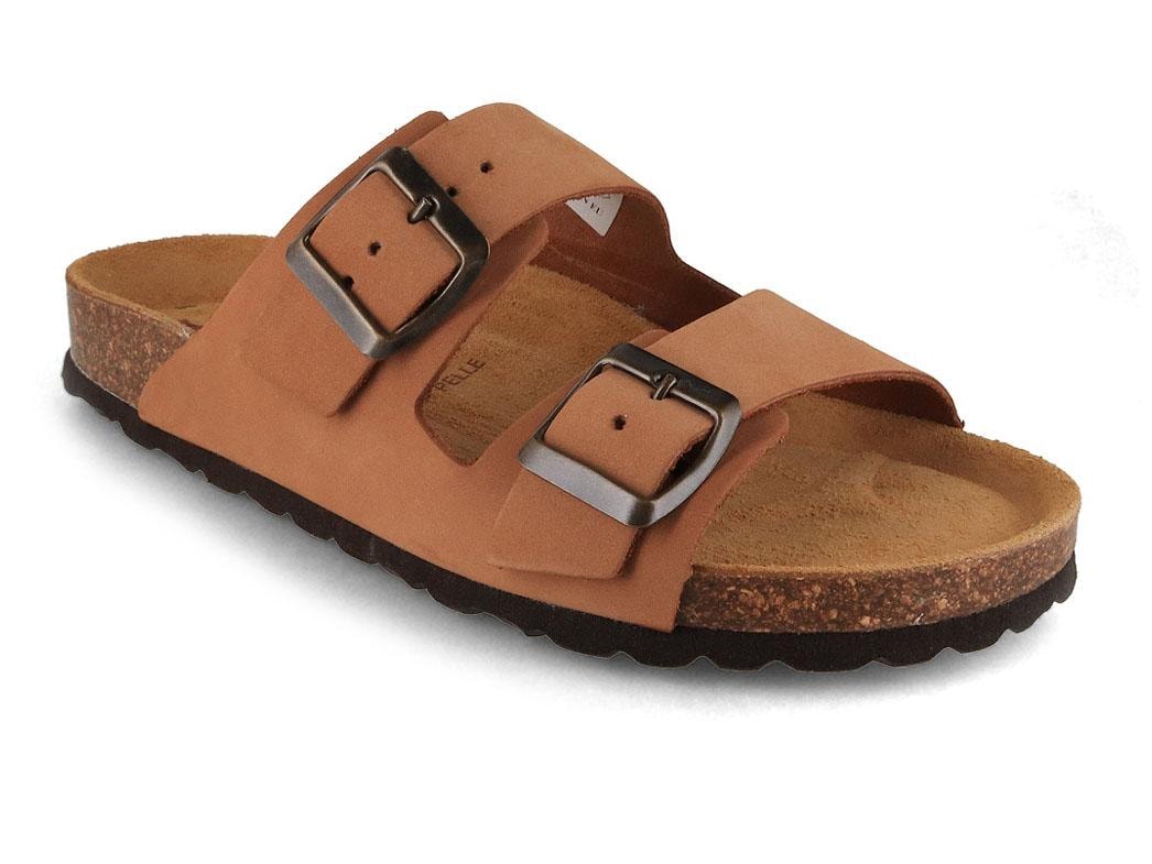 Tuffeln Föhr showing two tobacco-brown leather straps with adjustable buckles