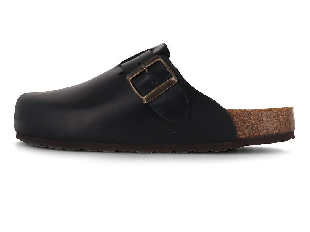 Inner side profile of the Tuffeln Helgoland anthracite leather clog