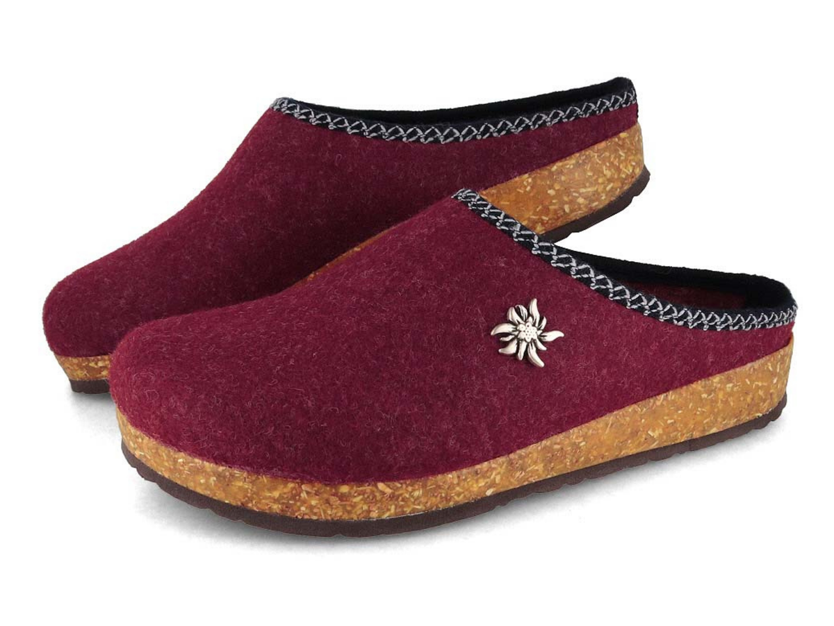 Tuffeln Edelweiss Vegan Felt Clogs, Purple