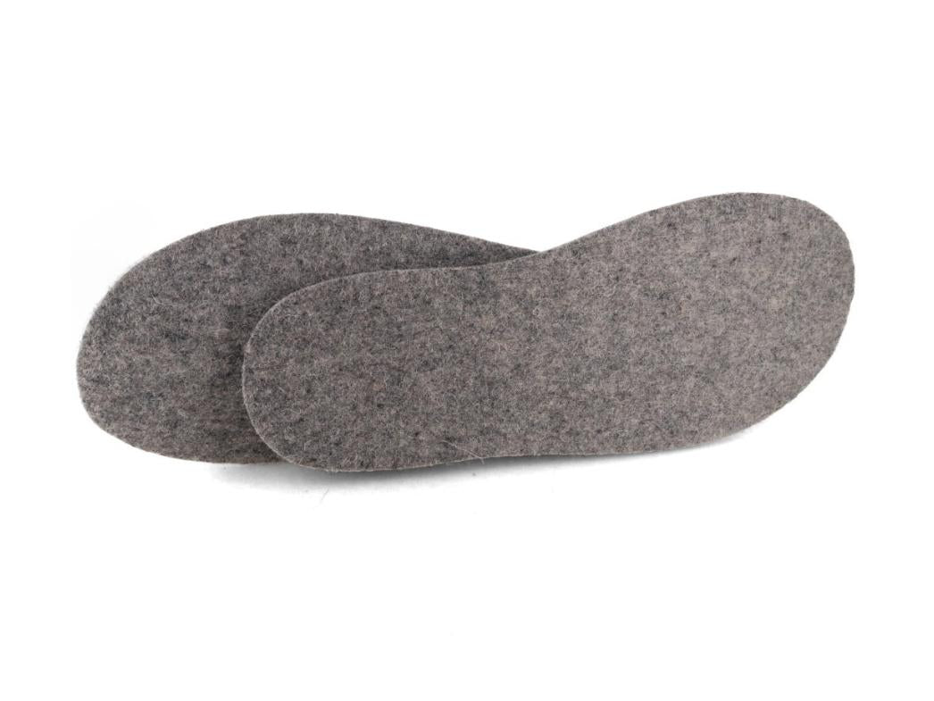 WoolFit Extra-Thick Felt Insoles showing light-gray extra-thick felt inserts