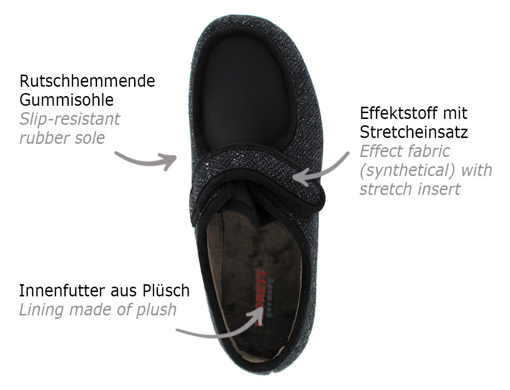 1 Varomed-vital-Slipper--Velcro-Fastener-Black #farbe_Black