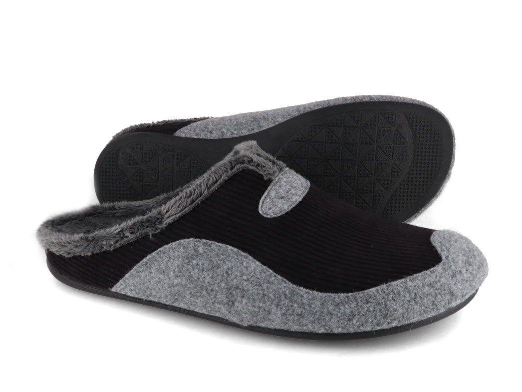 1 Varomed-vital-Men-Corduroy-Slippers-Caspar-black #farbe_Black