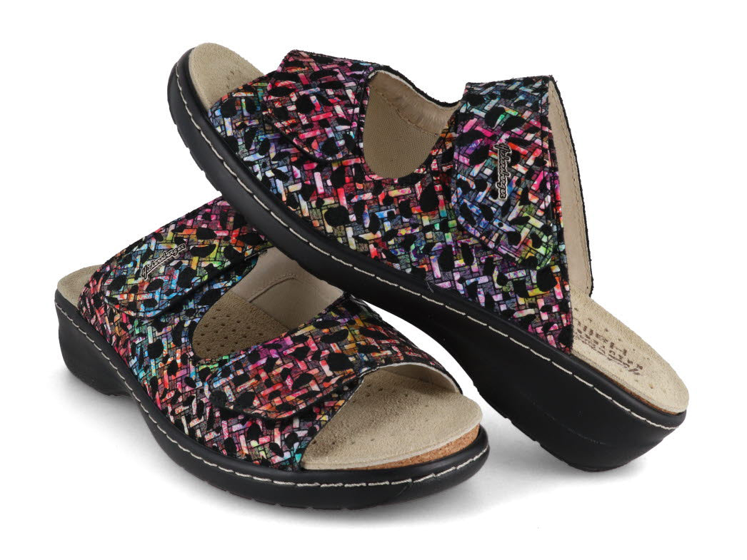 1 HICKERSBERGER-Hallux-Women-Mules-Milano-black-multi #farbe_Colorful