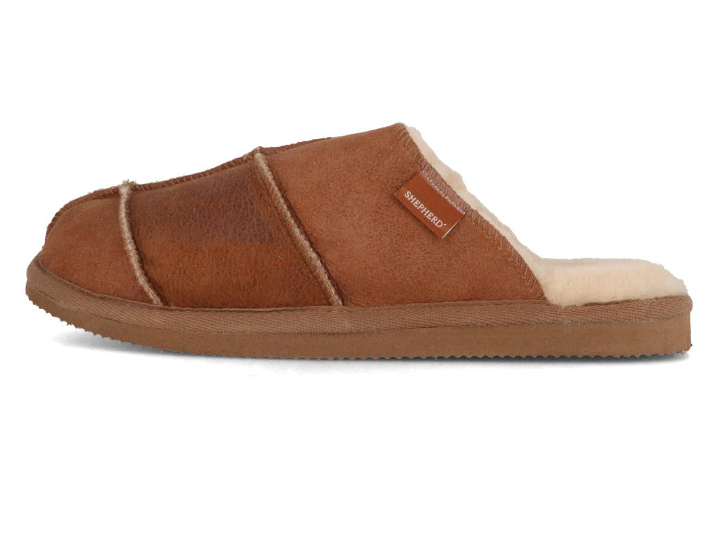 1 SHEPHERD-Men-Lambskin-Slippers-Allan-antique-cognac #farbe_Brown