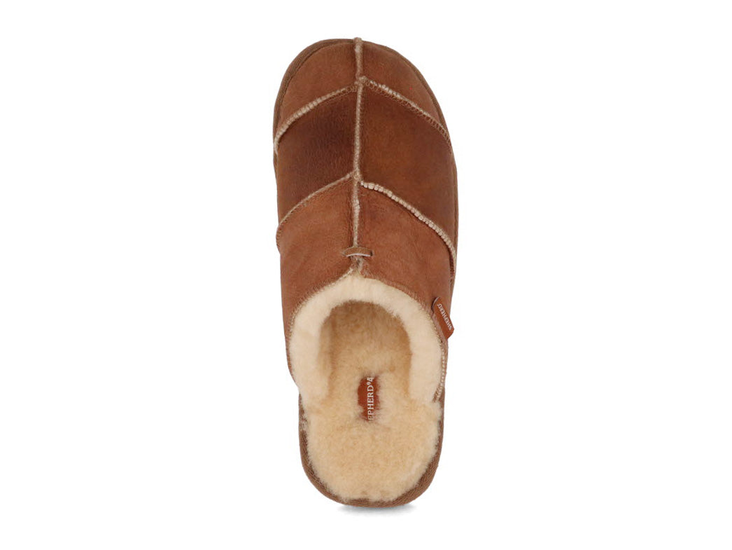 1 SHEPHERD-Men-Lambskin-Slippers-Allan-antique-cognac #farbe_Brown