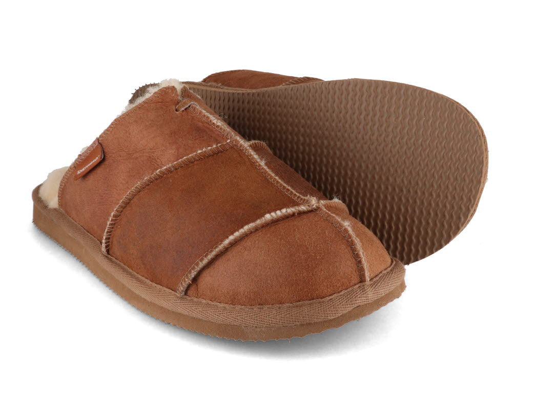 1 SHEPHERD-Men-Lambskin-Slippers-Allan-antique-cognac #farbe_Brown