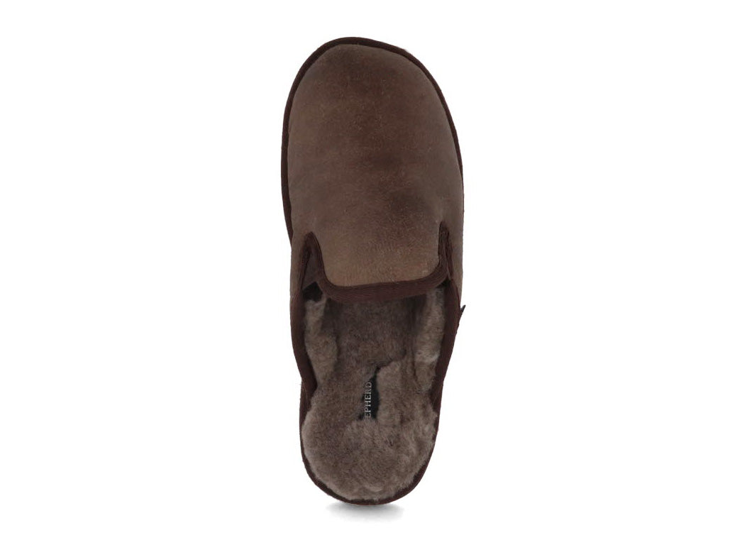 1 SHEPHERD-Men-Lambskin-Slippers-Adam-oiled-antique #farbe_Brown