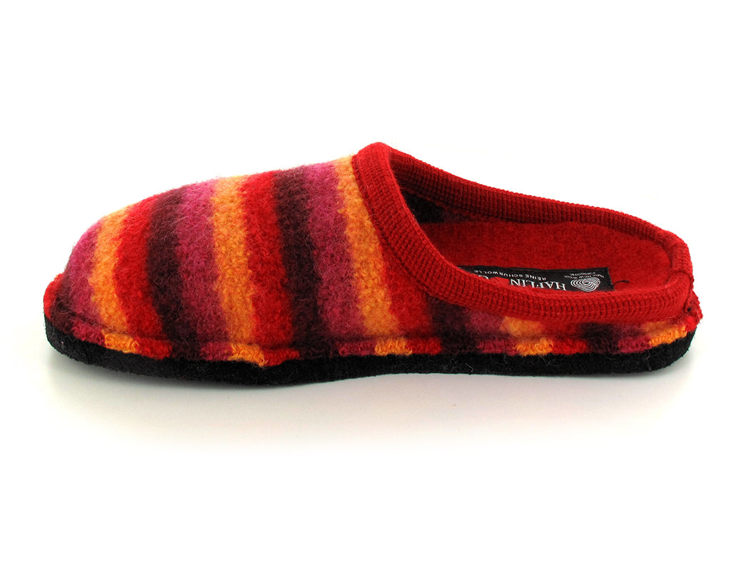 haflinger-softsole-wool-scuffs #color_red striped