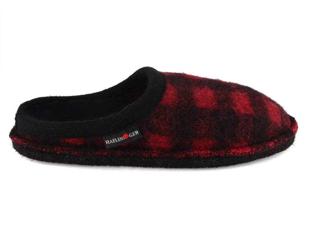 1 HAFLINGER-Women-Felt-Slippers-Flair-Plaid-paprika #farbe_Red