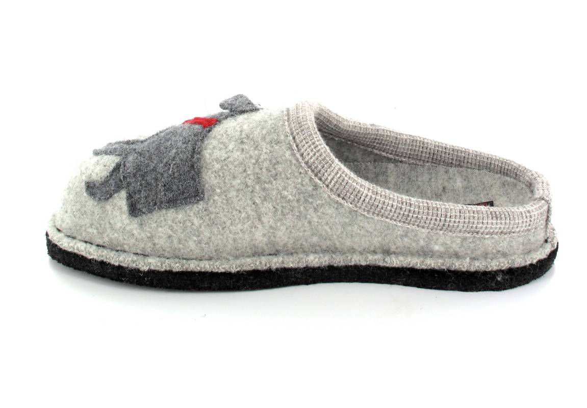 1 HAFLINGER-Dog-Slippers--Flair-Dachshund-StoneGray #farbe_Grey