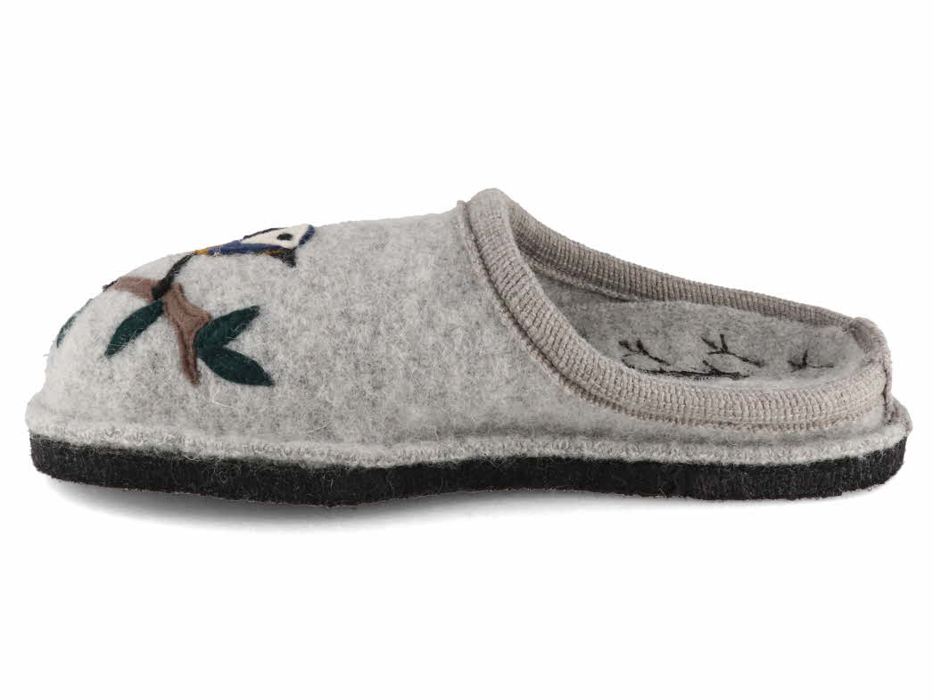1 HAFLINGER-Women-Felt-Slippers-Flair-Songbird-stone-gray #farbe_Grey