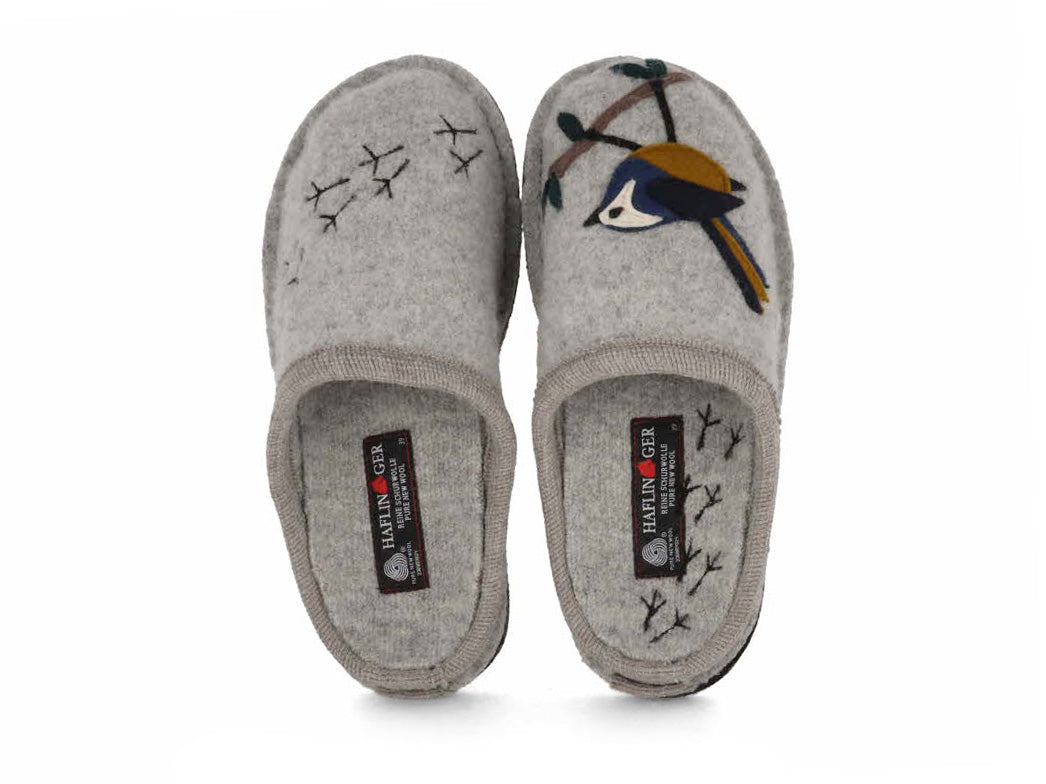1 HAFLINGER-Women-Felt-Slippers-Flair-Songbird-stone-gray #farbe_Grey