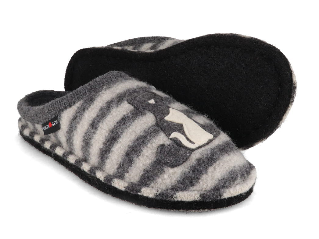 1 HAFLINGER-Women-Boiled-Wool-Slippers-Flair-Canegatto-anthracite #farbe_Gray