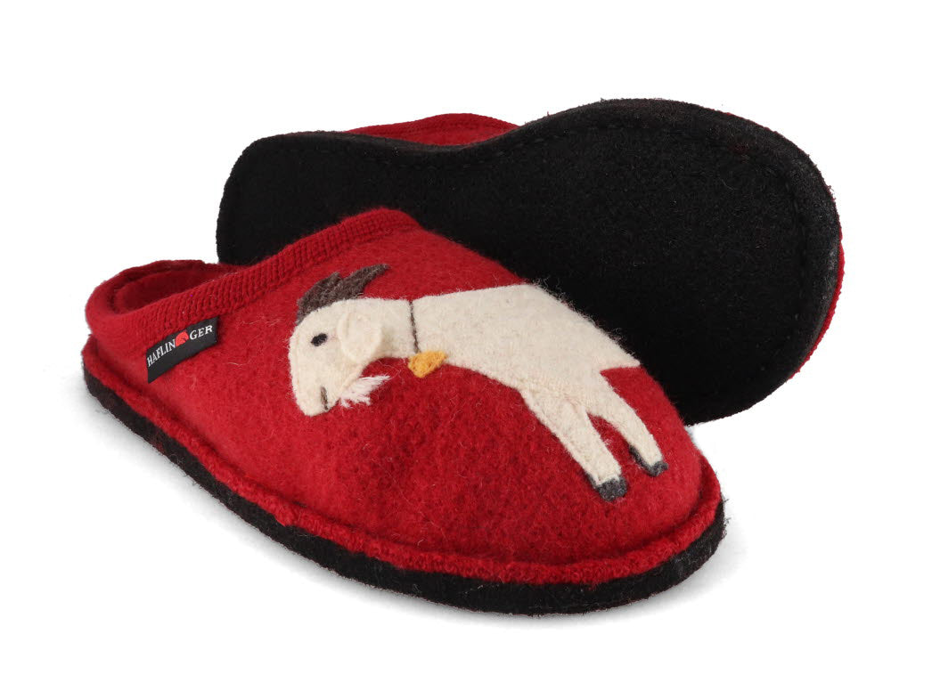 1 HAFLINGER-Women-Boiled-Wool-Slippers-Flair-Heidi-paprika #farbe_Red