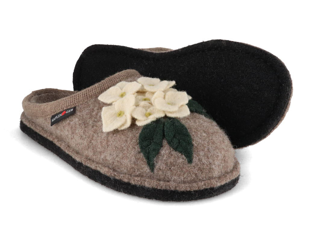 1 HAFLINGER-Women-Boiled-Wool-Slippers-Flair-Hortensia-beige #farbe_Beige
