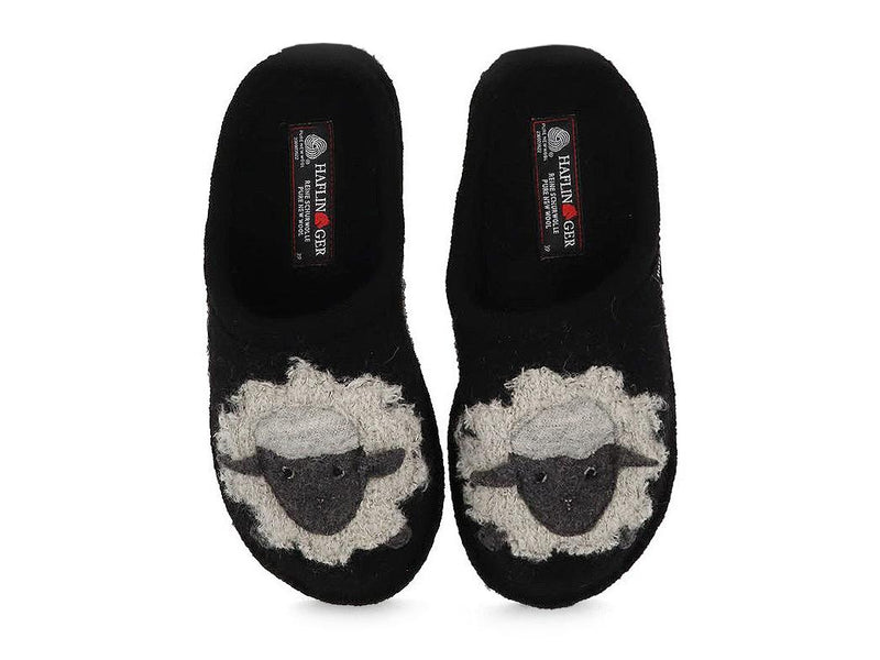 HAFLINGER-Women-Boiled-Wool-Slippers-Flair-Lamby-black