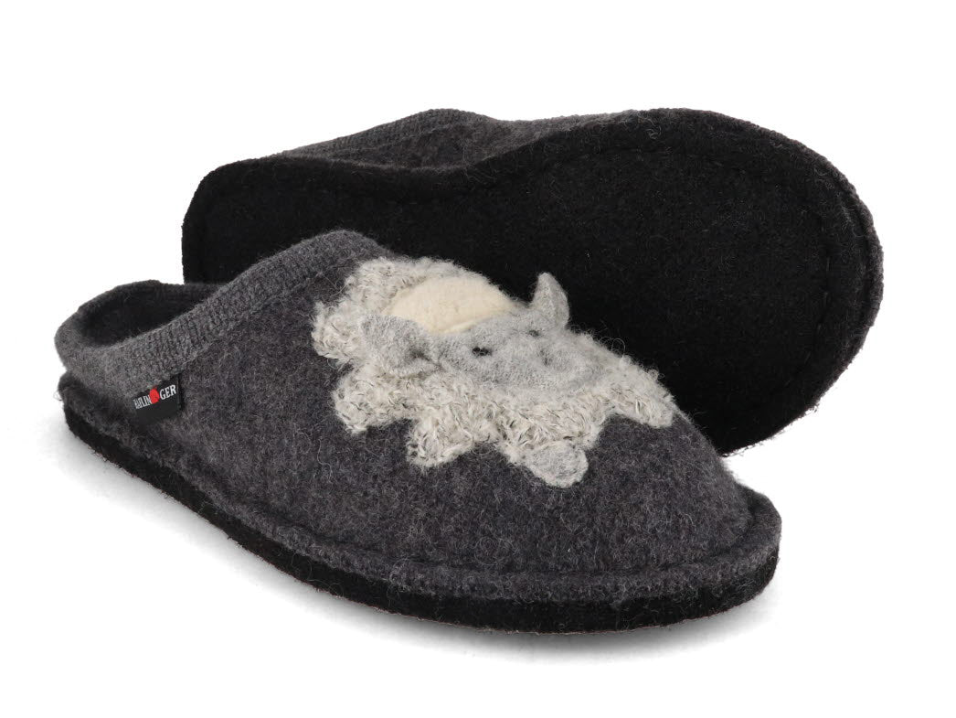1 HAFLINGER-Women-Boiled-Wool-Slippers-Flair-Lamby-anthracite #farbe_Gray