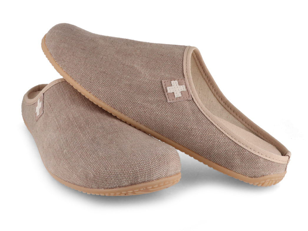 1 Living-Kitzbuehel-Men-Women-Cotton-Slippers-Swiss-Cross-sand #farbe_Beige