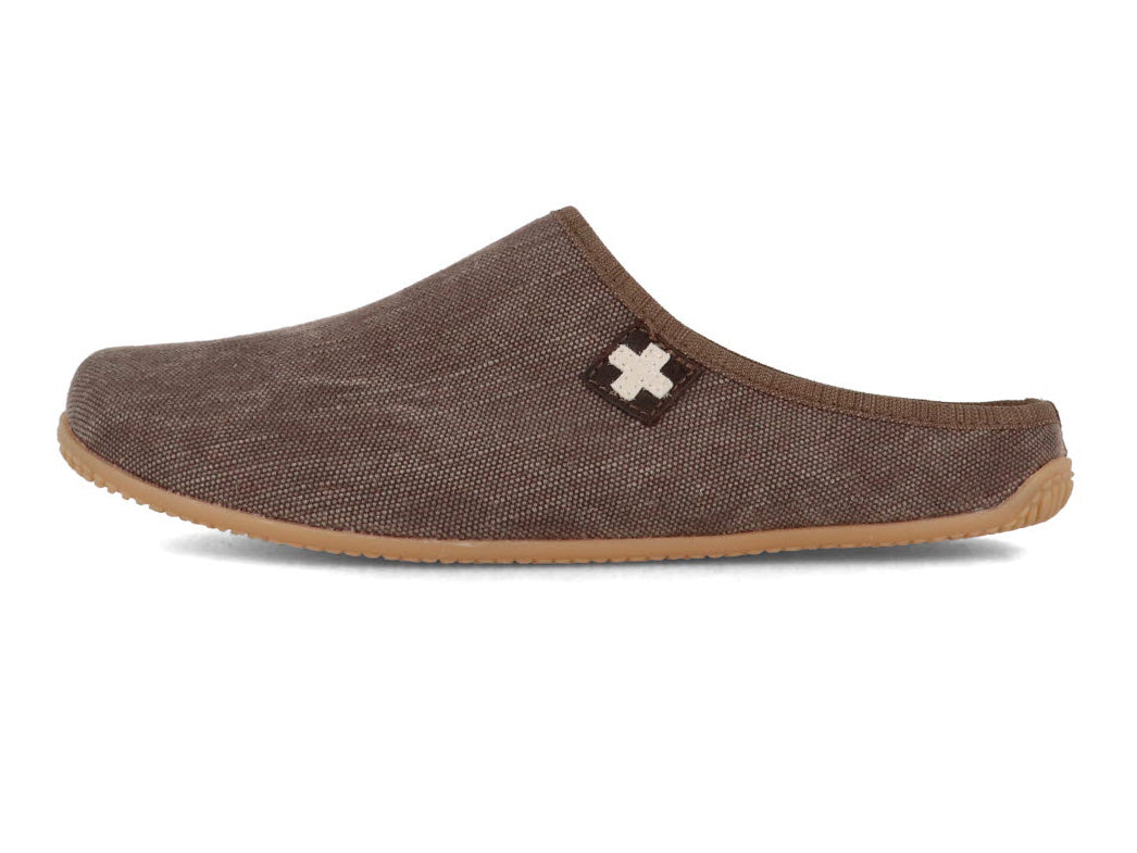 1 Living-Kitzbuehel-Women-Cotton-Slippers-Swiss-Cross-Wood #farbe_Brown