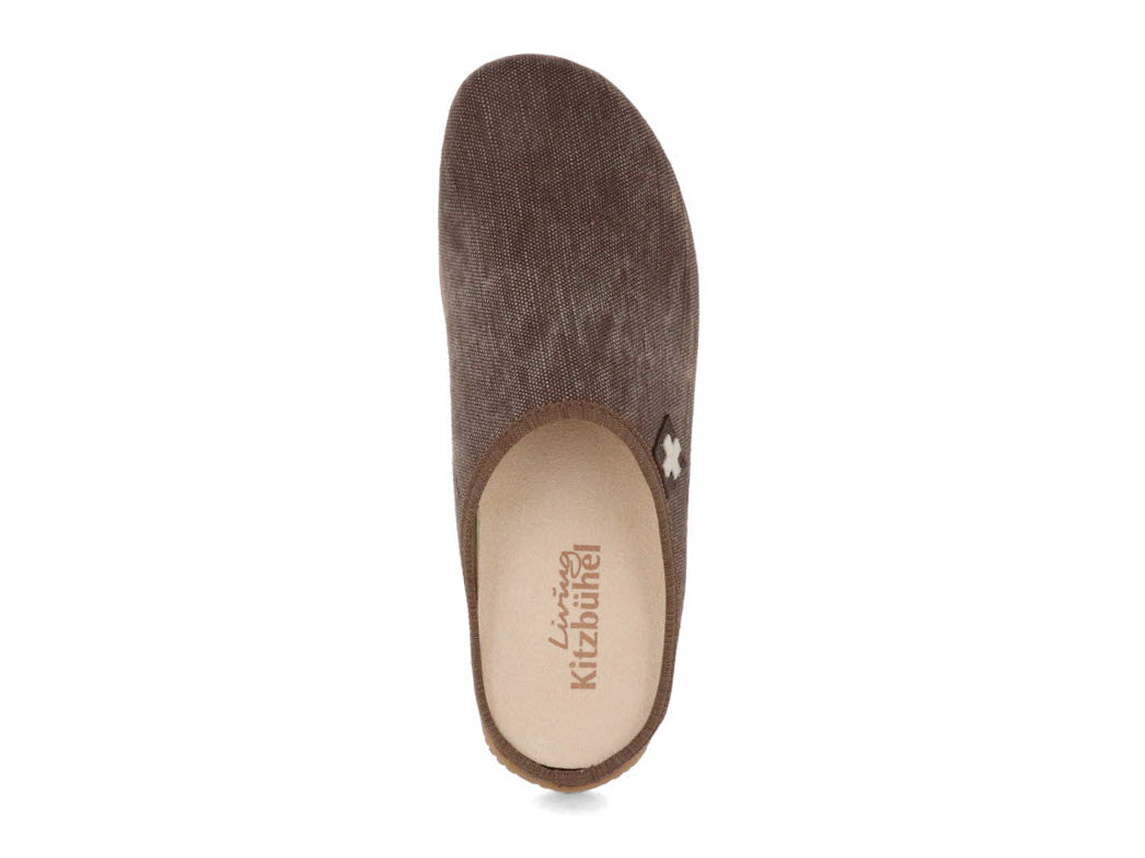 1 Living-Kitzbuehel-Women-Cotton-Slippers-Swiss-Cross-Wood #farbe_Brown