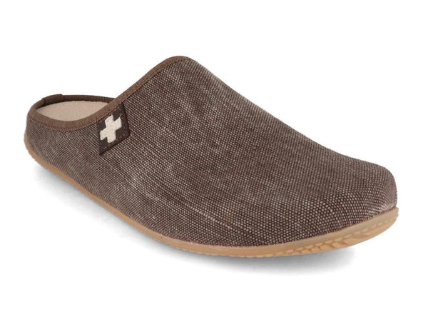 Living-Kitzbuehel-Women-Cotton-Slippers-Swiss-Cross-Wood #farbe_Brown