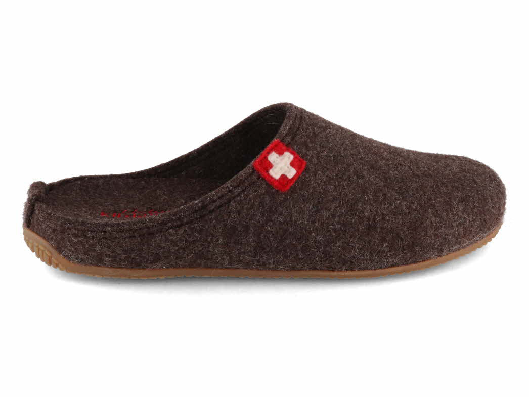 1 Living-Kitzbuehel-Men-Women-Felt-Slippers-Swiss-Cross-dark-oak #farbe_Green