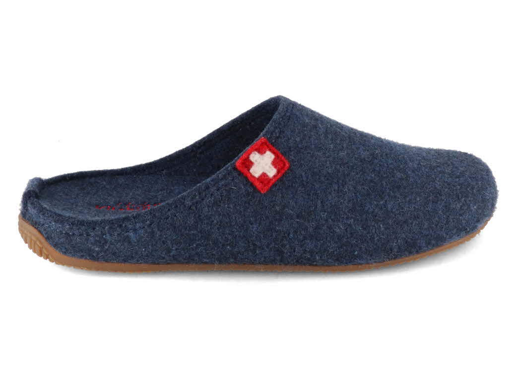 1 Living-Kitzbuehel-Men-Women-Felt-Slippers-Swiss-Cross-midnight-navy #farbe_Blue