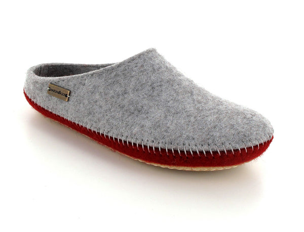 HAFLINGER-Felt-Slippers--PLoft-Duo-GrayRed #farbe_Colorful